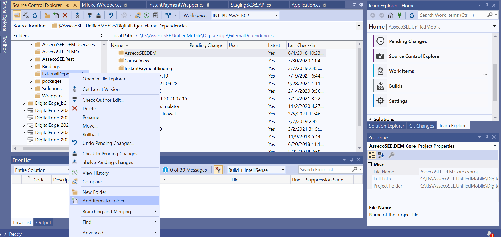 Adding items to folder