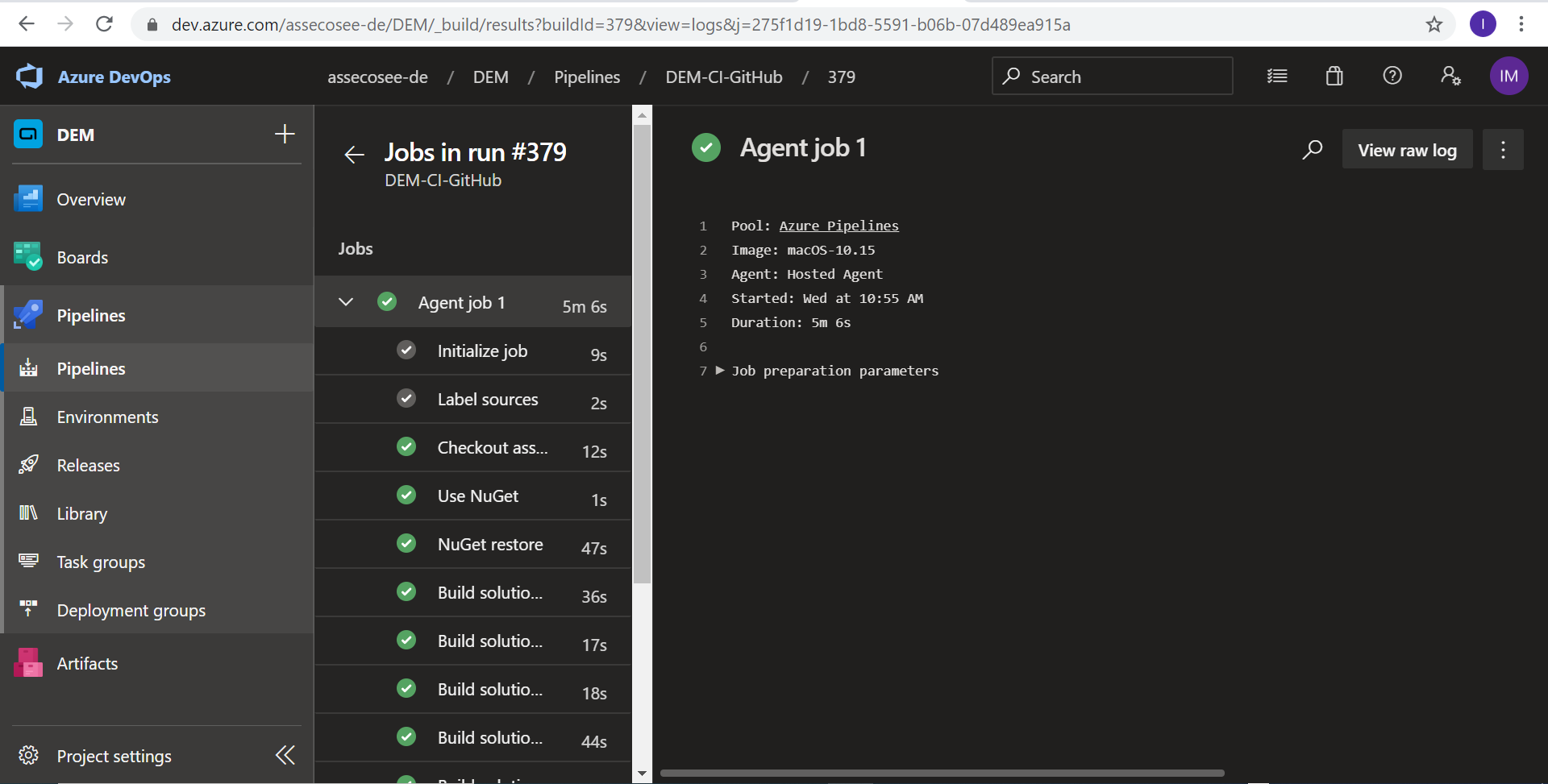 Azure DevOps package build done