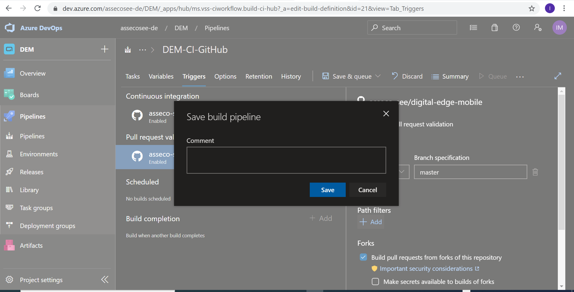 Azure DevOps triggers